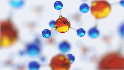 Wall Mural - science or medical background with molecules and atoms.