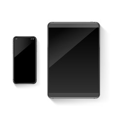 Poster - Realistic illustration of Modern Gadgets. Tablet and Mobile Phone Vector Set. Vect