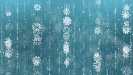 Wall Mural - blue snowflakes background. the circles are slowly flying. computer generated seamless loop abstract