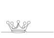 one line drawing of isolated vector object - crown