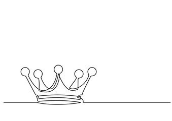 Wall Mural - one line drawing of isolated vector object - crown