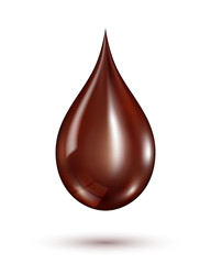 Canvas Print - chocolate droplet isolated on white background