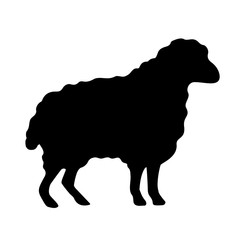 Sticker - Wool sheep vector silhouette