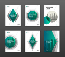 Wall Mural - Brochure cover design layouts set for business and construction.