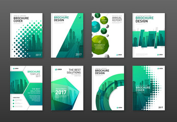 Wall Mural - Corporate brochure cover design templates set.