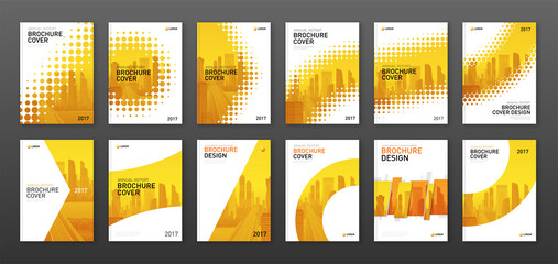 Wall Mural - Brochure cover design layout set  for business and construction.