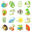 © ylivdesign - Ecology icons set, isometric style