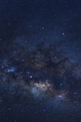 Wall Mural - starry night sky, milky way galaxy with stars and space dust in the universe, long exposure photogra