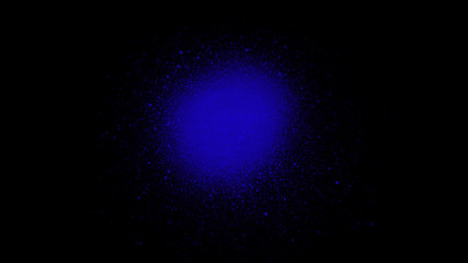 Wall Mural - Abstract blue paint on the black background