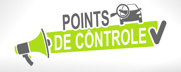 Aufkleber - points de contrôle voiture sur mégaphone