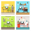 © ONYXprj - Creative work space for designers and artists with different tools. Vector banners set in cartoon style