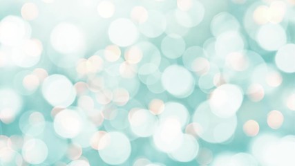 Wall Mural - Seamless loop - Blue holiday bokeh lights background, HD video