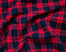 Texture Of Red Black Checkered Fabric