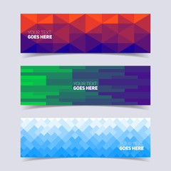 Wall Mural - Mosaic banners set. Minimal geometric design. Eps10 vector.