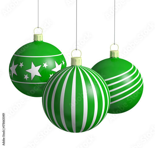 Boules De Noël Vert Vertes Buy This Stock Illustration And
