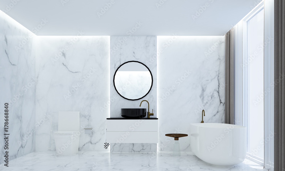 The Luxury Bathroom Interiors Design Idea Concept And Marble