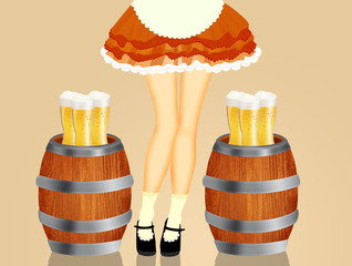 Wall Mural - Oktoberfest beer and woman legs