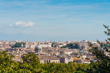 Wall Mural - Panoramic view of Rome seen from the Promenade of the Janiculum