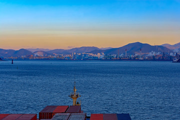 Wall Mural - Industrial landscape in South Korea.