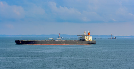 Poster - Crude oil tanker in Singapore strait