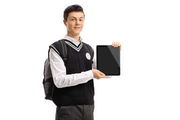 Wall Mural - Teenage student showing a tablet