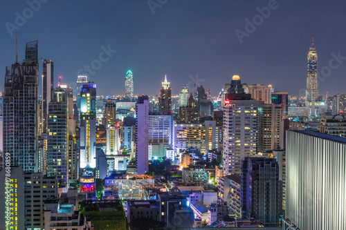 夜景 美しい夜 バンコク タイ 都心部 Stock Photo Adobe Stock
