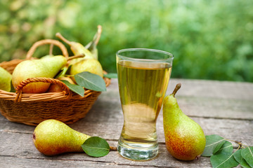 Wall Mural - Pear juice.Glass with pear juice.