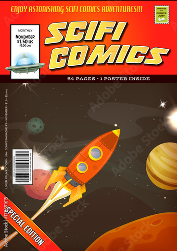 Zdjęcie XXL Comic Scifi szablon okładki książki