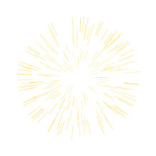 Abstract Sparkles Rays Light Explosion. Gold Burst. Vector Illustration.