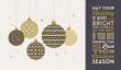 © sergo77 - Christmas greeting card - patterned golden baubles on a snowy white background. Vector illustration.