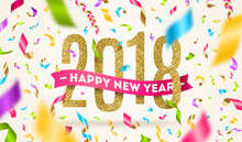 Happy New Year 2018 Greeting Vector Illustration