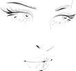 Ceaiutiful woman Fashion icon woman face long lashes vector illustration