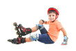 © Africa Studio - Boy on roller skates against white background