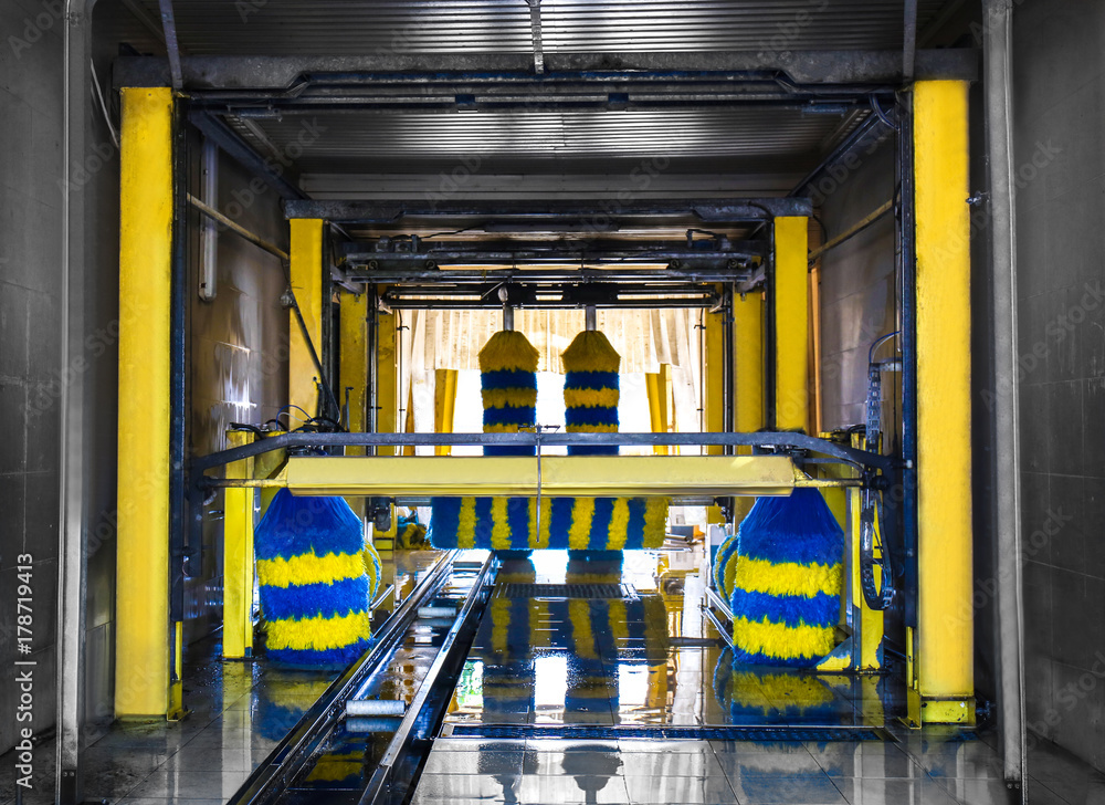 View of automatic car wash