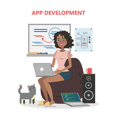 Wall Mural - female app developer.