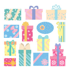 Wall Mural - Gift boxes set.