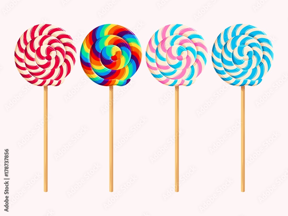 Set of lollipops - obrazy, fototapety, plakaty 