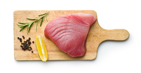 Fresh raw tuna steak.