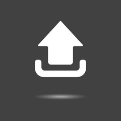 Wall Mural - upload icon - simple flat design isolated on grey background, vector