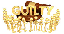 The Original 3D Characters Around The Word Guilty 3D Illustration