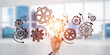 © adam121 - Teamwork concept and choosing gesture of businessperson in elegant modern interior