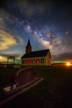 Milky Way Over Old Rock Church, Texas