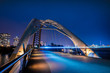 Humber Bay Arch Bridge Toronto Ontario Canada Featuring Long Exposure at Blue Hour