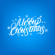 © venithepooh - Merry Christmas hand written lettering design. Falling snoy and snowflakes.
