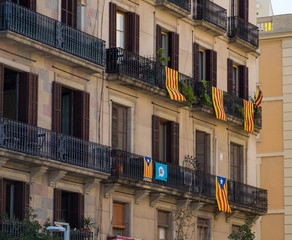 Wall Mural - Many Catalan Independence Banners