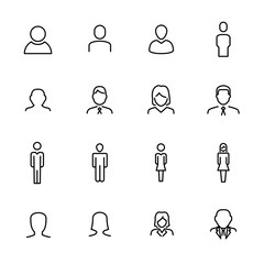 Premium set of user line icons.