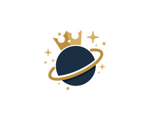 Wall Mural - King Planet Icon Logo Design Element