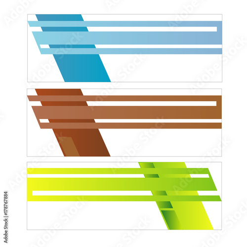 Collection Of Blue Brown And Yellow Vector Abstract Design Banner