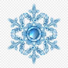 Canvas Print - Realistic Snowflake Transparent Composition