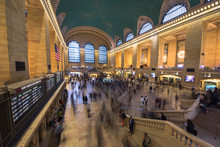 New York, United States Of America - May 20, 2017: Inside View Of The Main Hall Of Grand Central Terminal Station With Many People